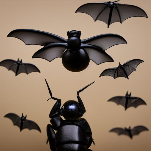 Hyperrealistic dark dream of spiders, cockroaches and bats