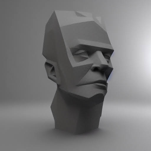 Sunrise on 3D model sculpture