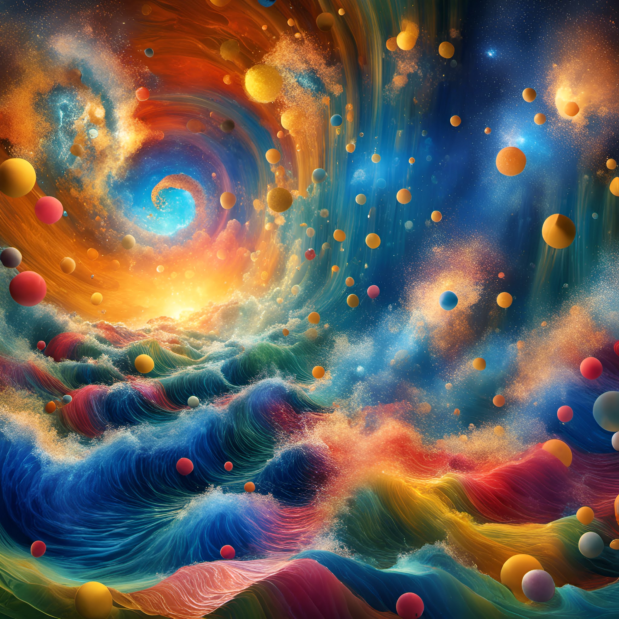 Abstract depiction of wave-particle duality inspired by Salvador Dalí